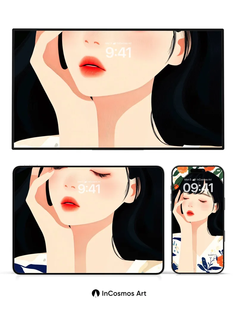 Serene Bloom Wallpaper with Kawaii Touch