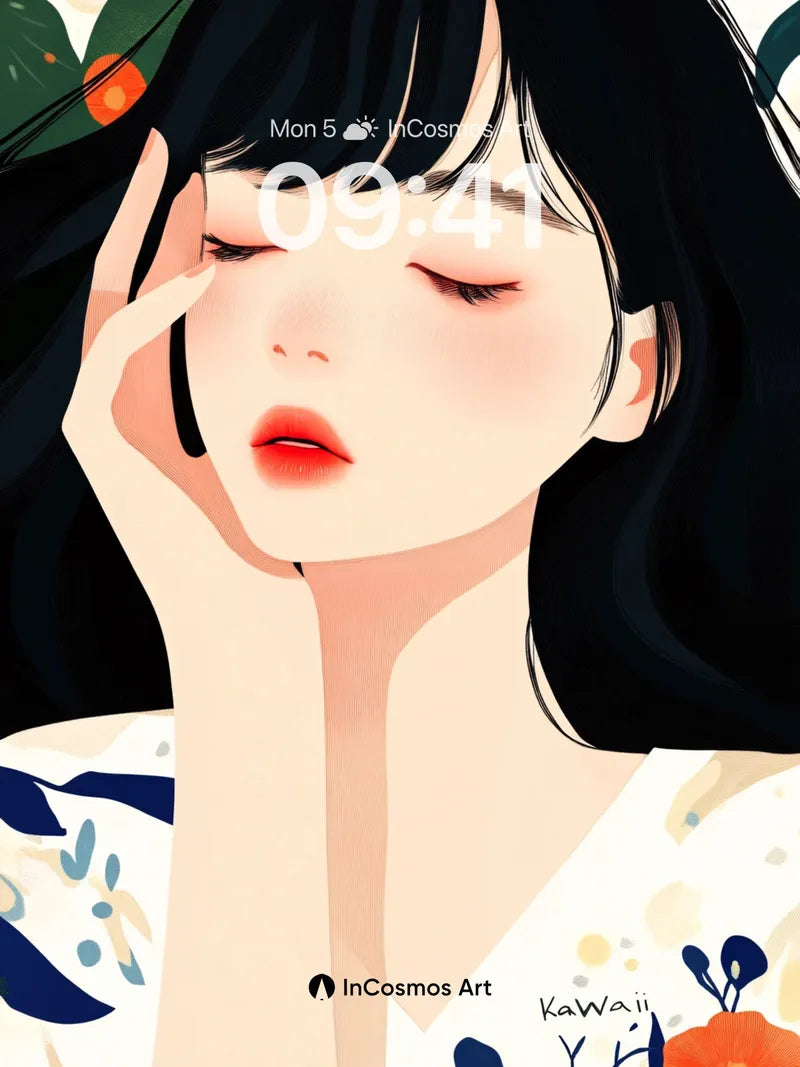 Serene Bloom Wallpaper with Kawaii Touch