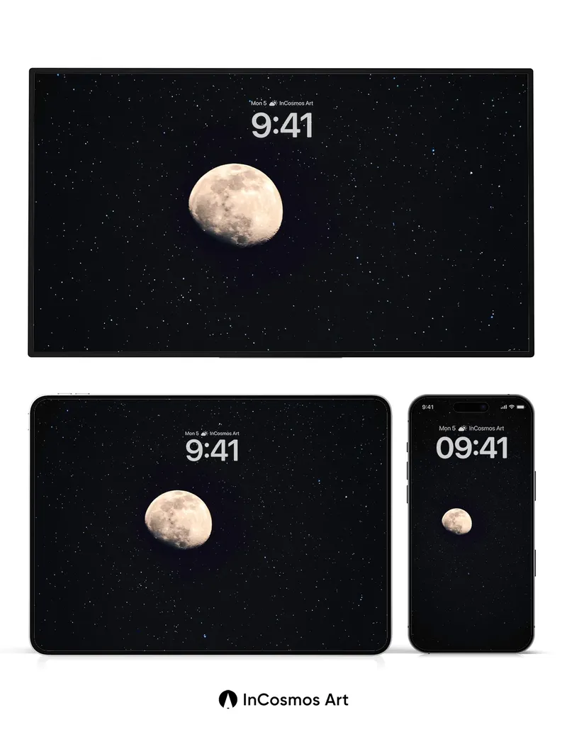 Serenity Moonlight Wallpaper with Starlit Canvas