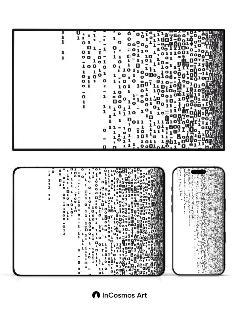Binary Pulse Wallpaper with Glitching Code