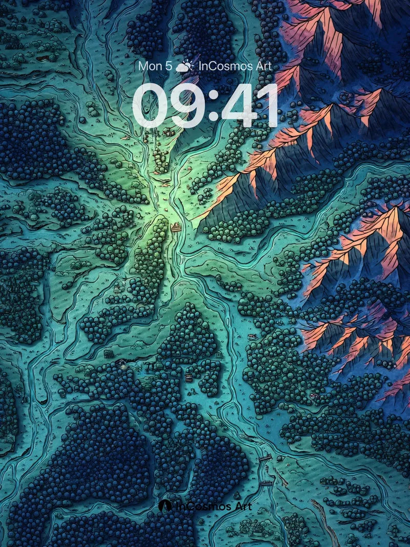 Luminous Valley Wallpaper with Celestial Rivers