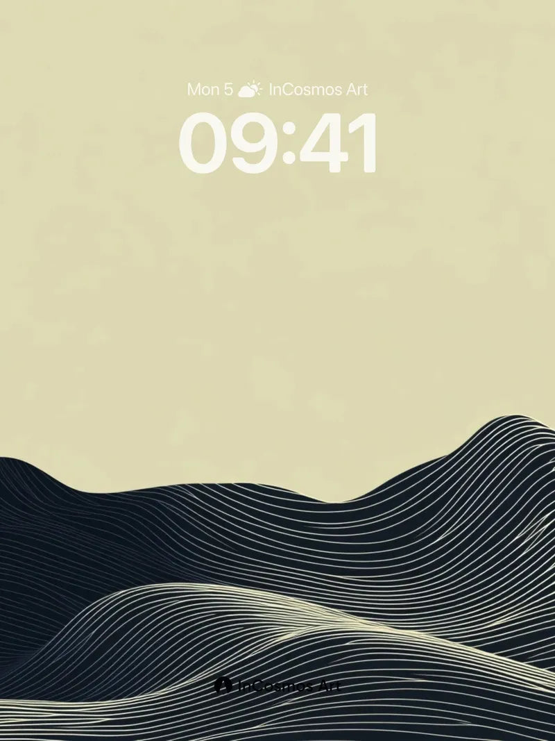 Serenity Wave Wallpaper with Hidden Lines