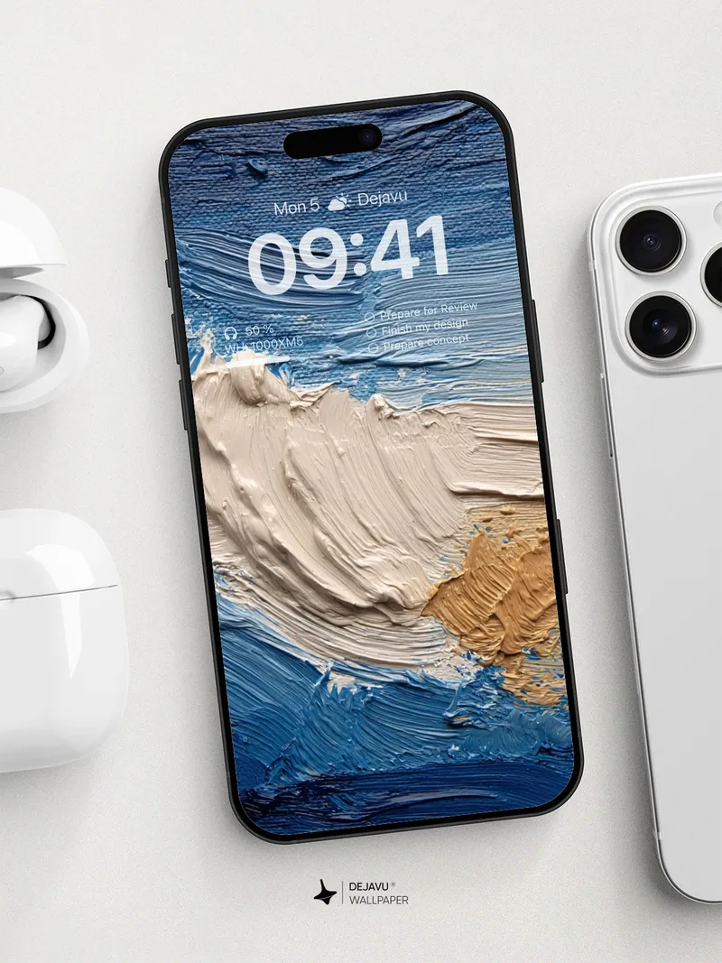 Abstract Ocean Waves Wallpaper 8K for iPhone and Android