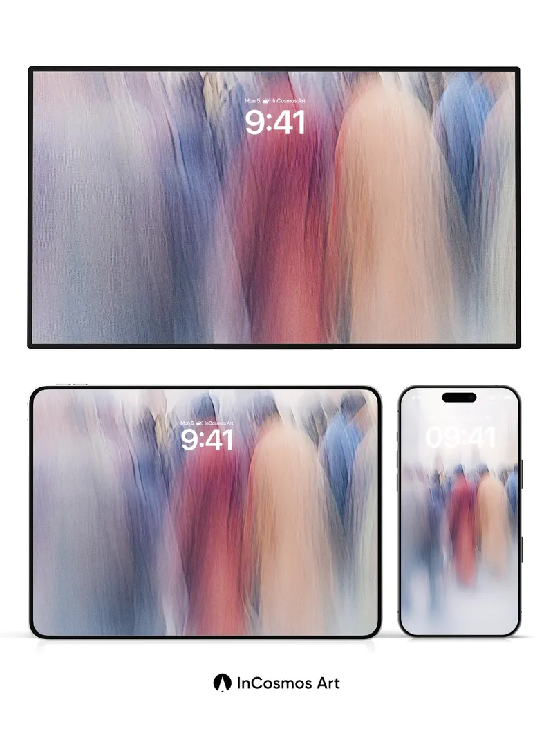 Whispering Crowd Wallpaper with Motion Blur