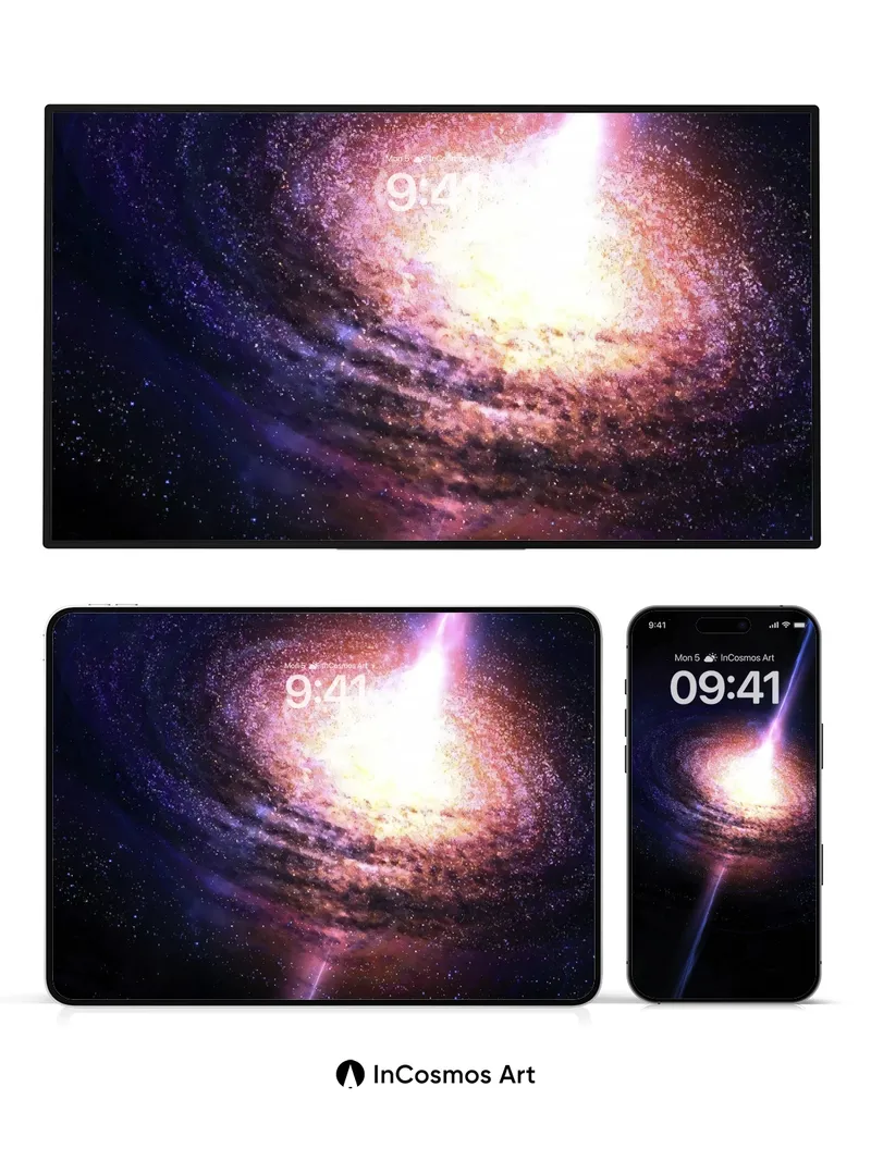Cosmic Pulse Wallpaper with Twin Beams