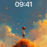 Autumn Whisper Wallpaper with Floating Embers wallpaper for iPhone, iPad & Mac
