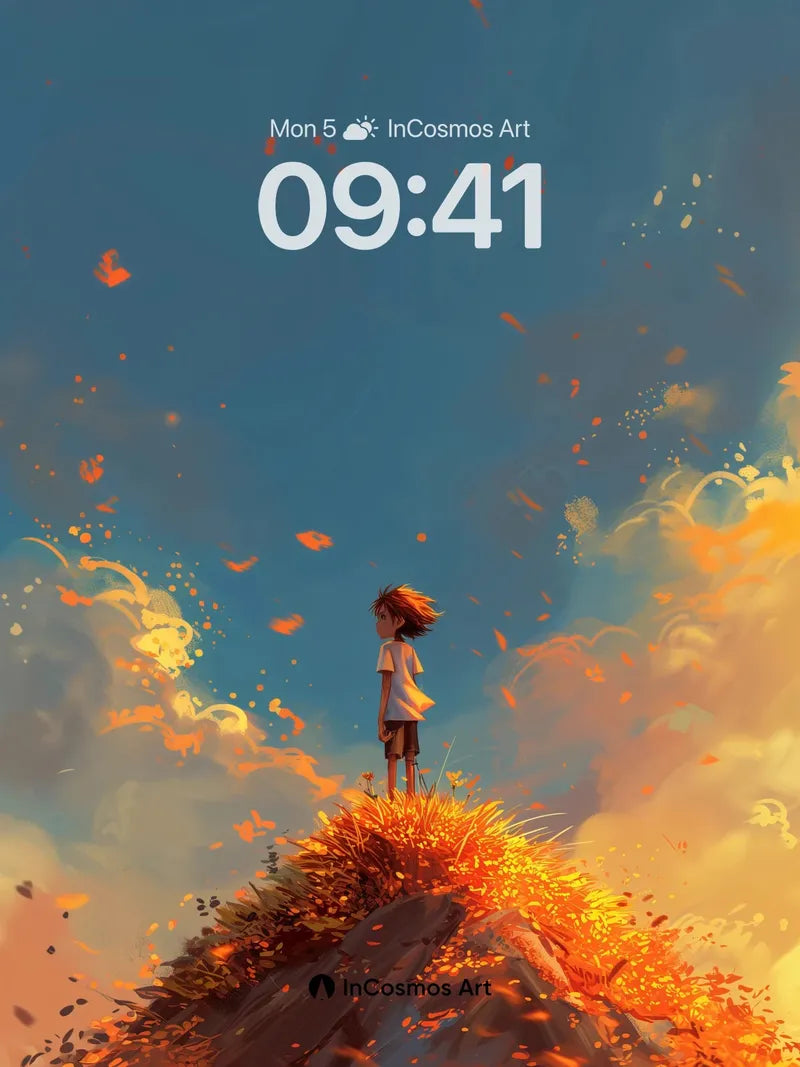 Autumn Whisper Wallpaper with Floating Embers