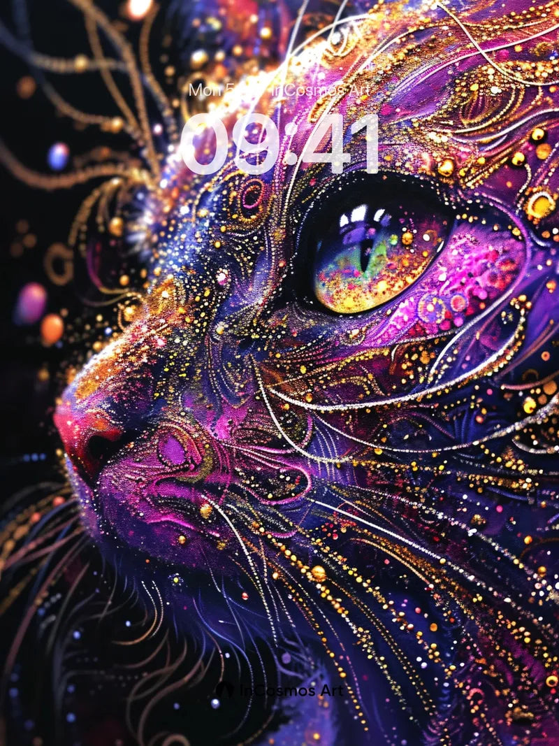 Cosmic Whisker Wallpaper with Starlit Gaze wallpaper for iPhone, iPad & Mac