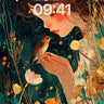Whispering Forest Wallpaper with Golden Feathers wallpaper for iPhone, iPad & Mac