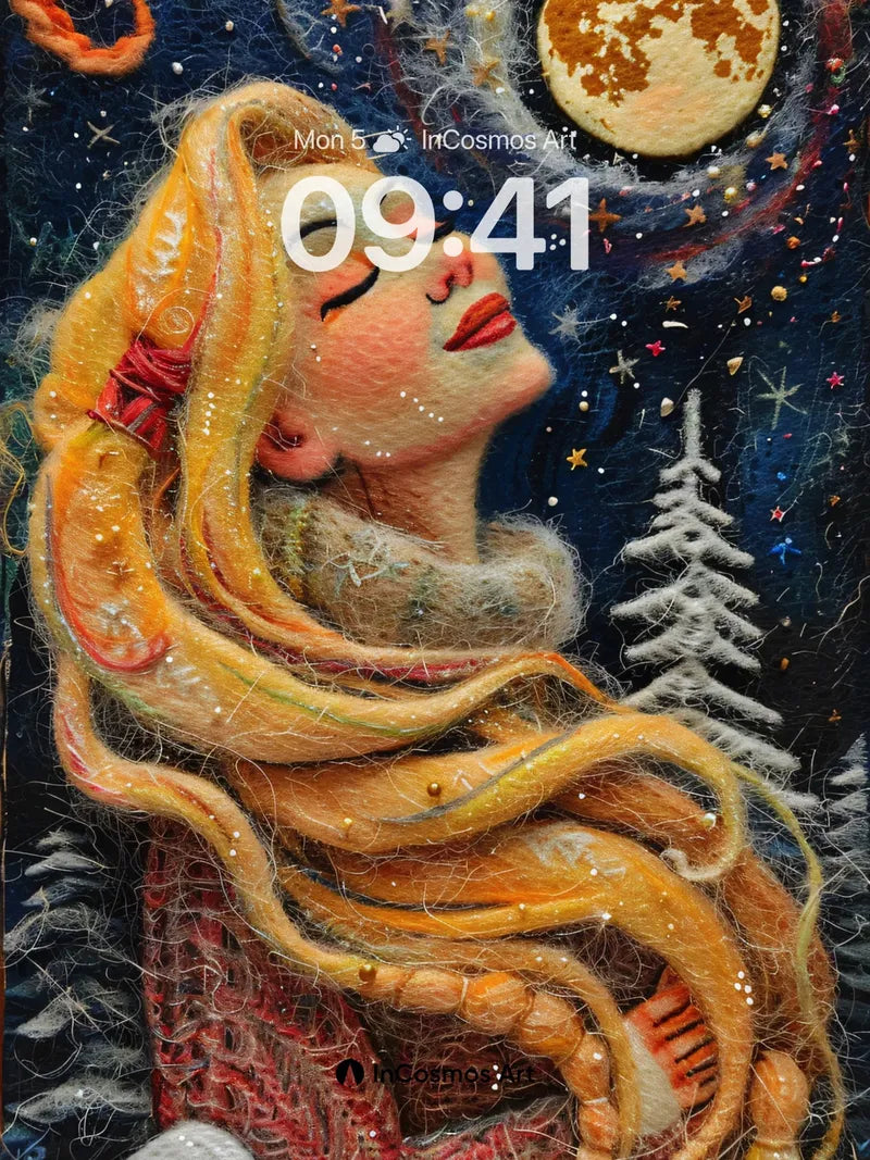 Luminous Reverie Wallpaper with Starlit Hair wallpaper for iPhone, iPad & Mac