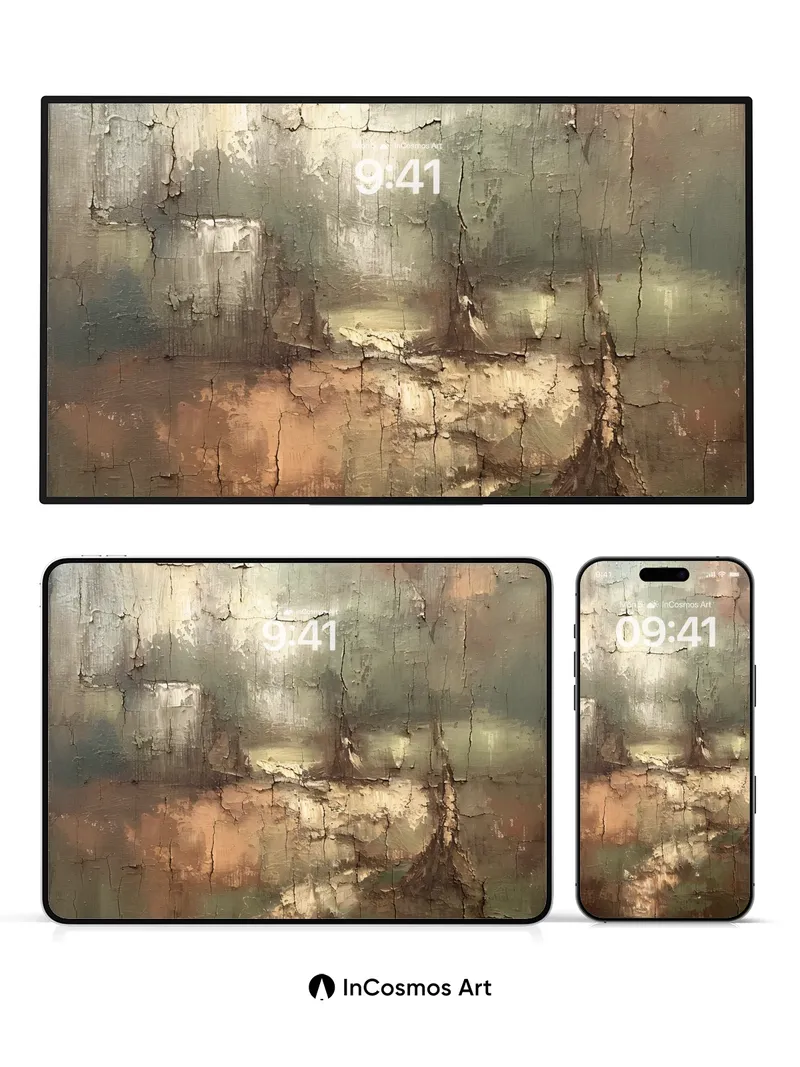 Weathered Echo Wallpaper with Cracked Earth