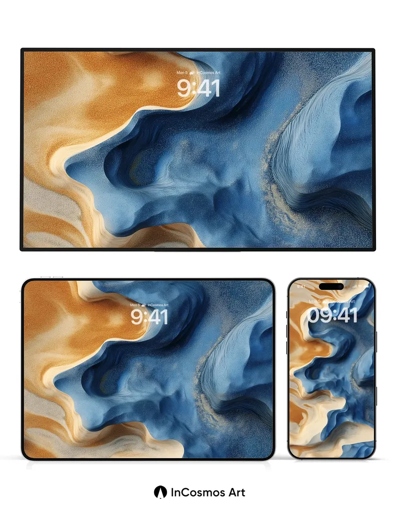 Serenity Wave Wallpaper with Liquid Depth