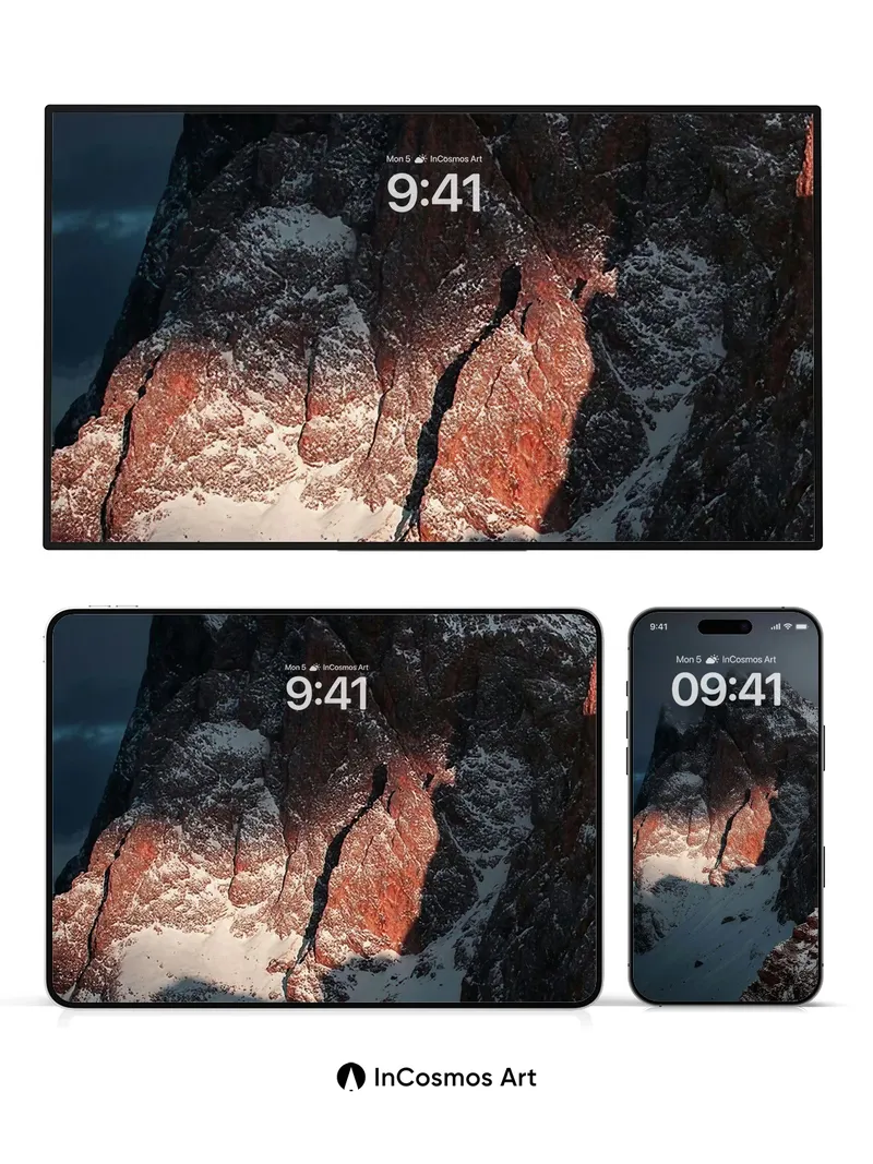 Crimson Ridge Wallpaper with Shadowed Peaks