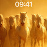 Golden Dust Wallpaper with Running Horses wallpaper for iPhone, iPad & Mac