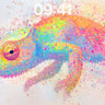 Rainbow Chameleon Wallpaper with Color Dust wallpaper for iPhone, iPad & Mac