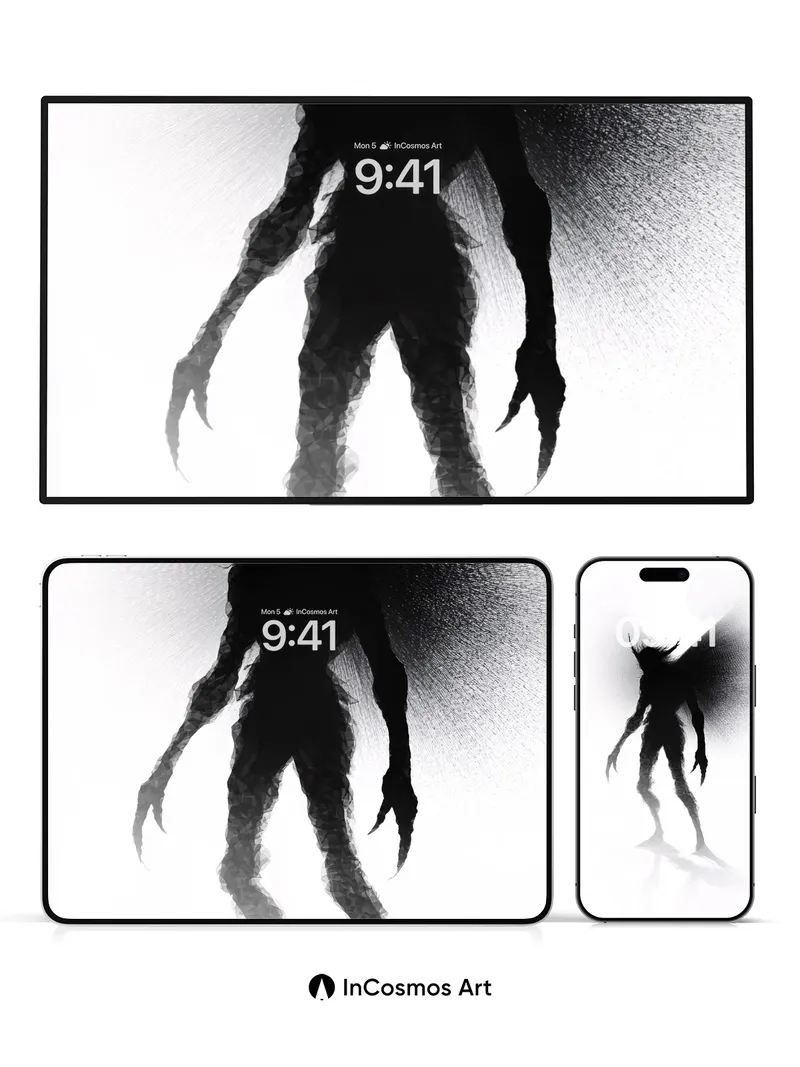 Shadowed Wings Wallpaper with Ethereal Silence