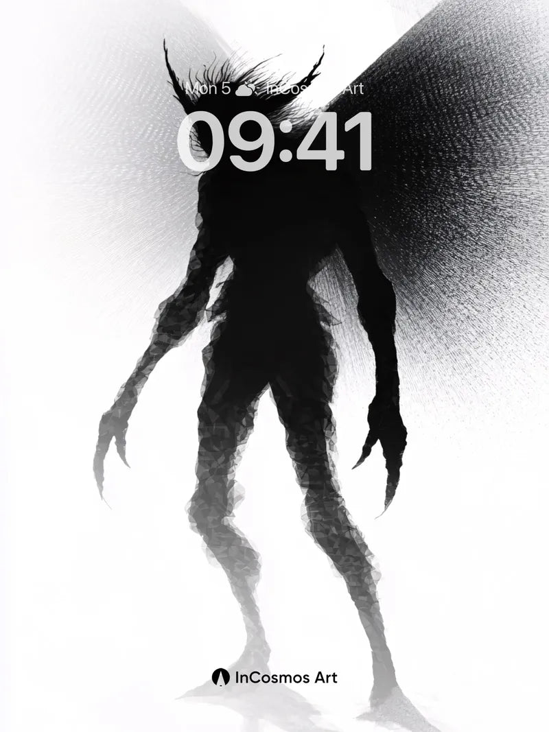 Shadowed Wings Wallpaper with Ethereal Silence