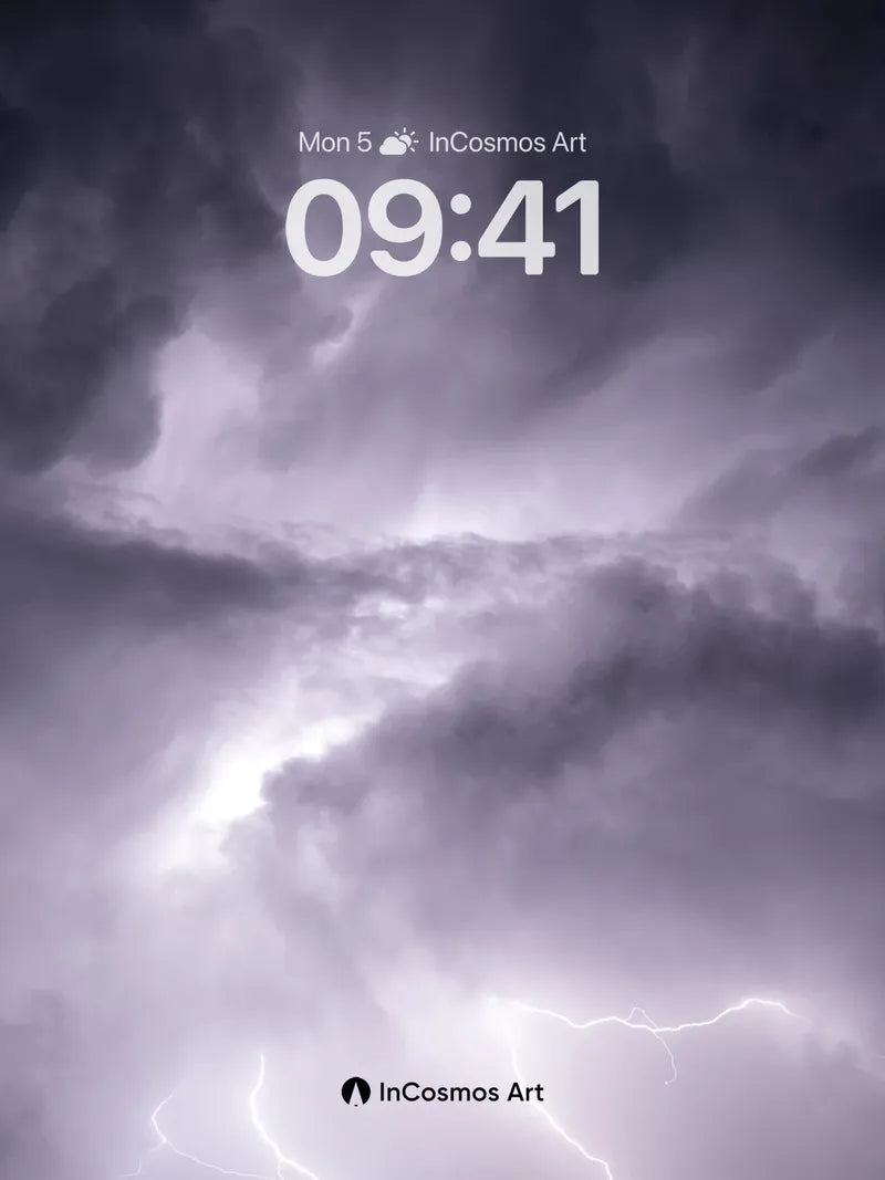 Thunderstorm Veil Wallpaper with Electric Fractures