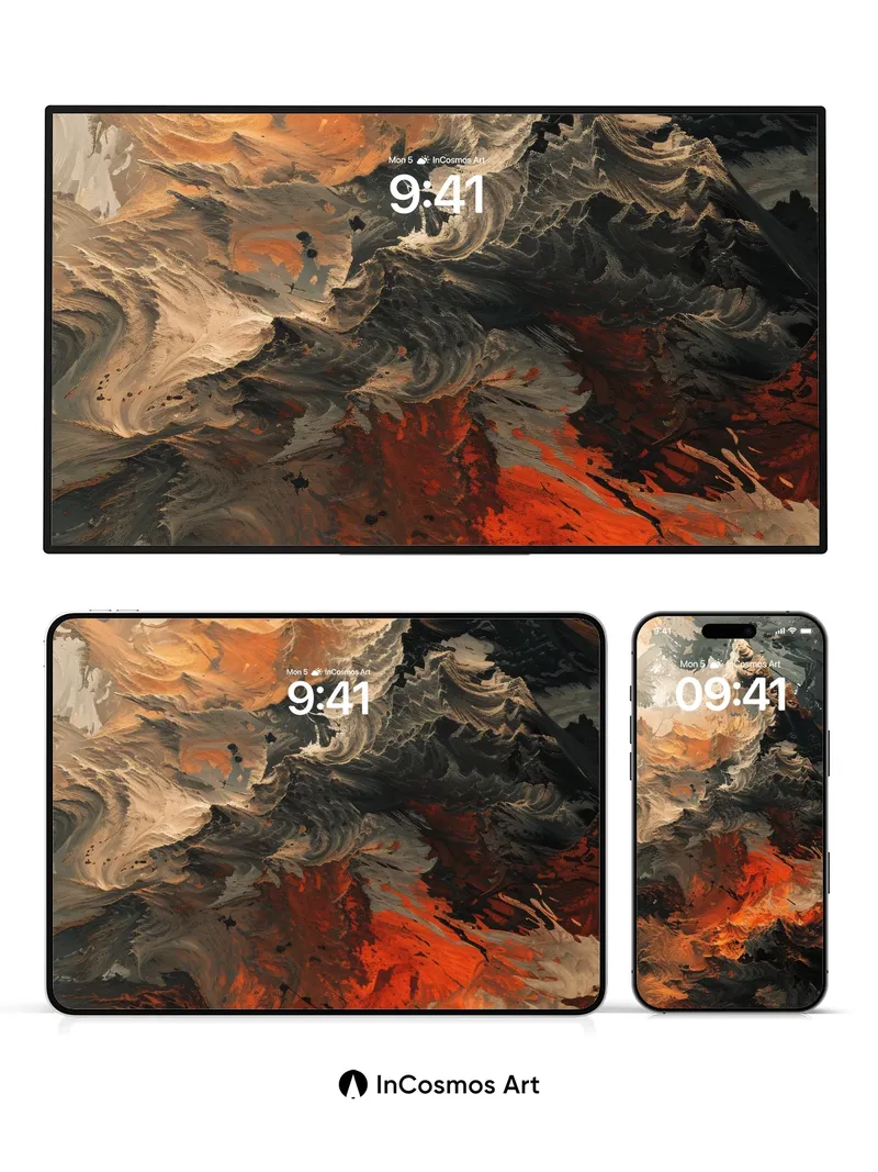 Volcanic Mirage Wallpaper with Fiery Depths