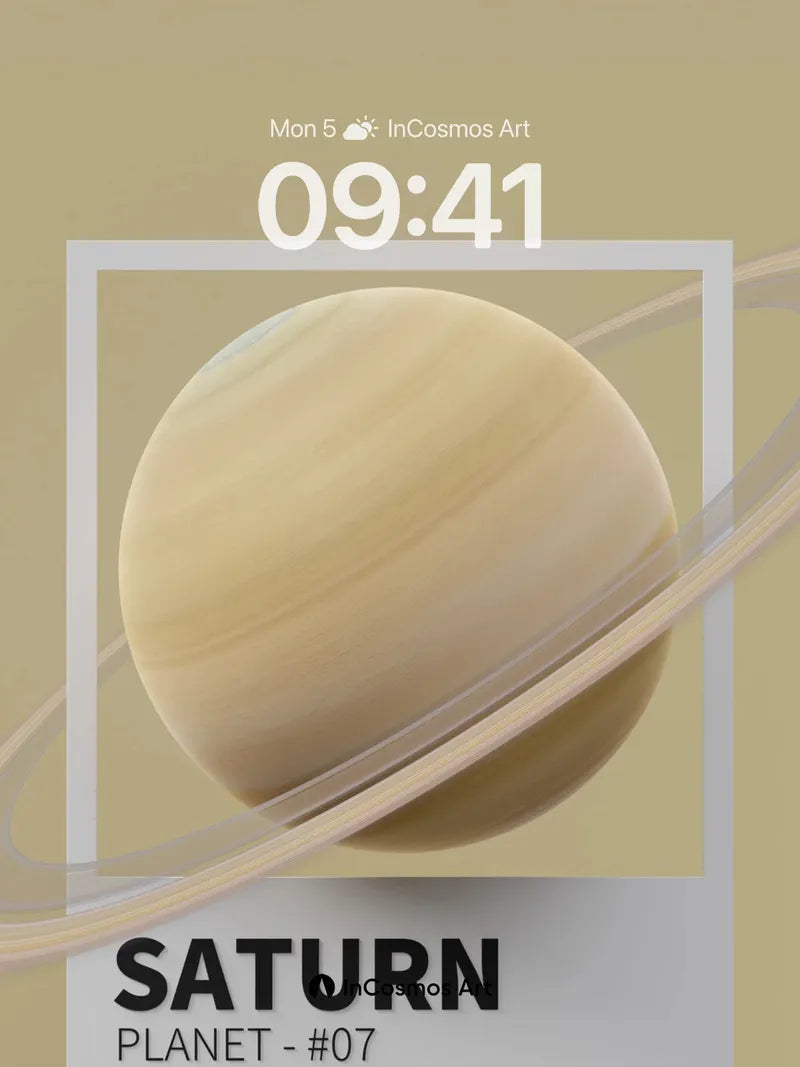 Golden Hush Saturn Wallpaper with Ethereal Rings