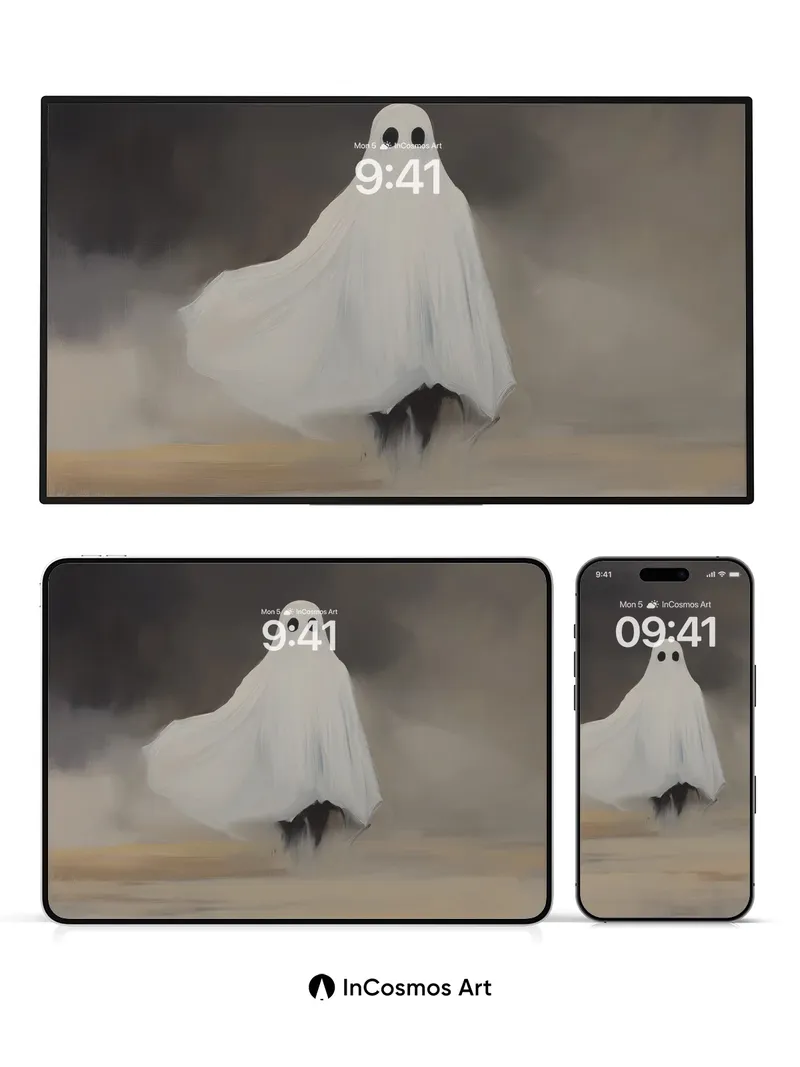 Whispering Veil Wallpaper with Floating Eyes