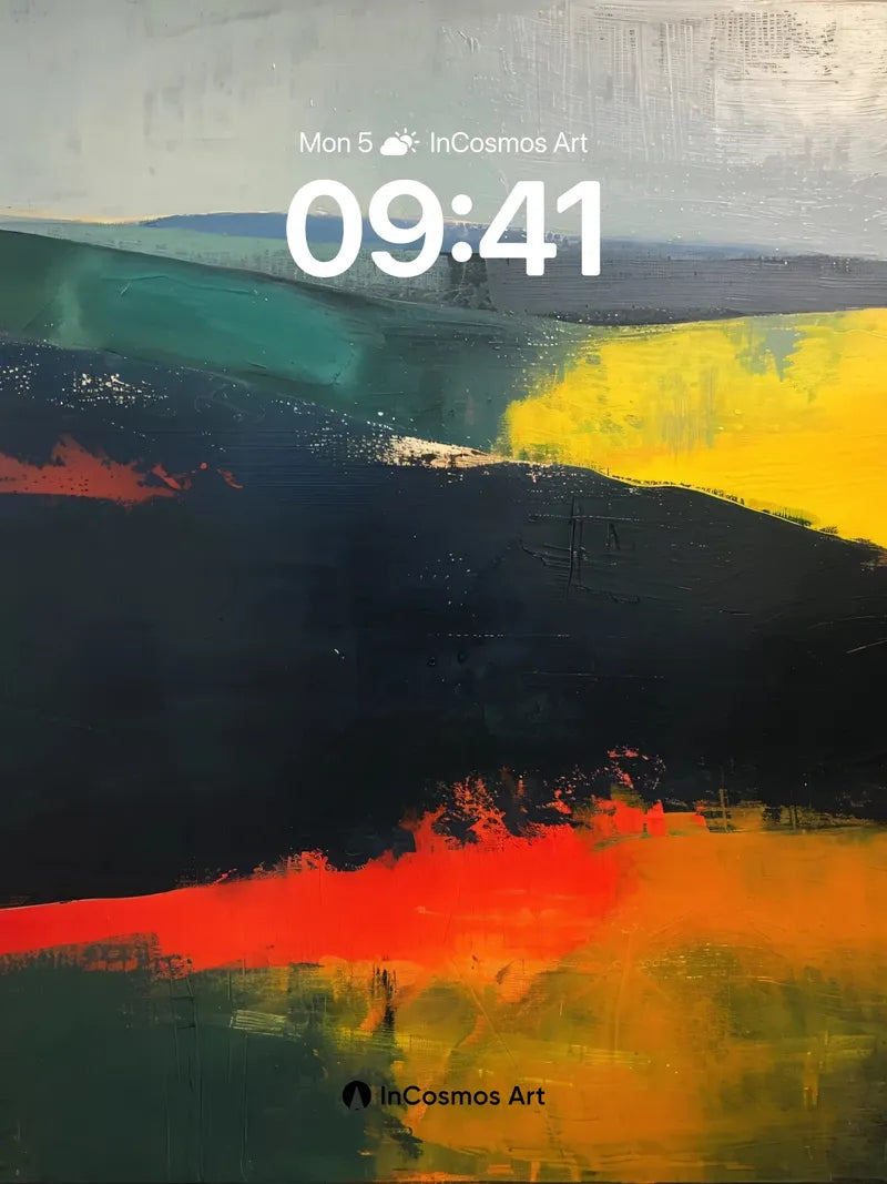 Fiery Horizon Wallpaper with Shadowed Depth