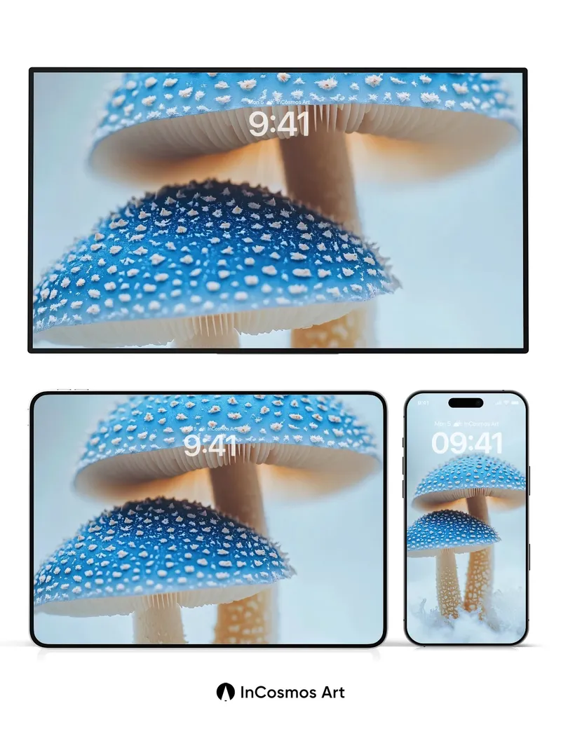 Frost-Bloom Wallpaper with Celestial Spores