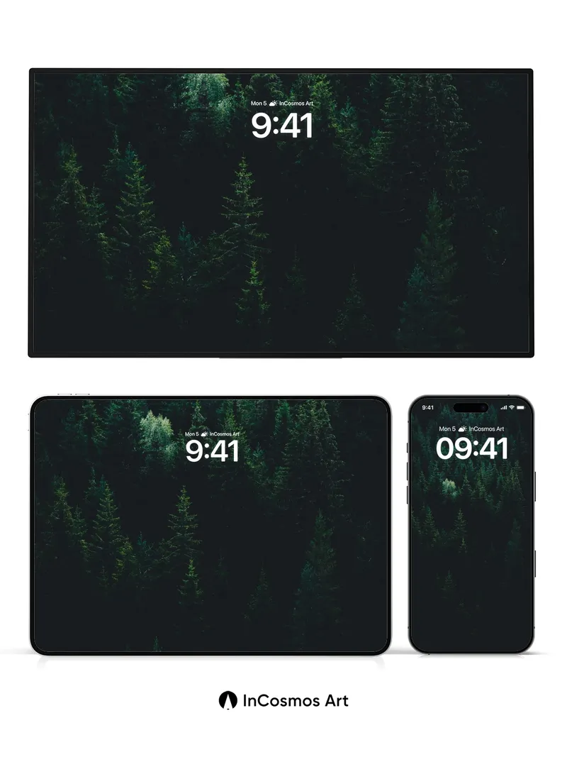 Midnight Forest Wallpaper with Whispering Pines