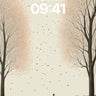 Autumn Hush Wallpaper with Floating Leaves wallpaper for iPhone, iPad & Mac