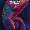 Cosmic Chameleon Wallpaper with Electric Scales wallpaper for iPhone, iPad & Mac