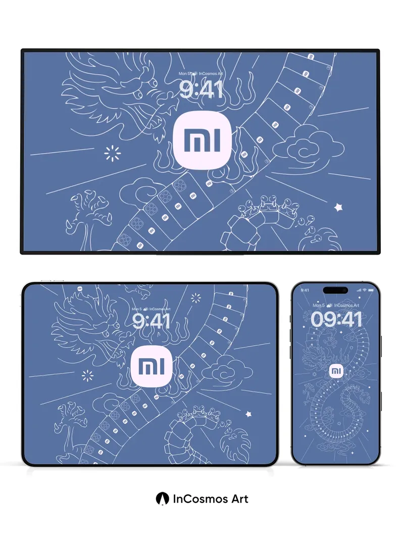 Celestial Dragon Wallpaper with Xiaomi Symbol