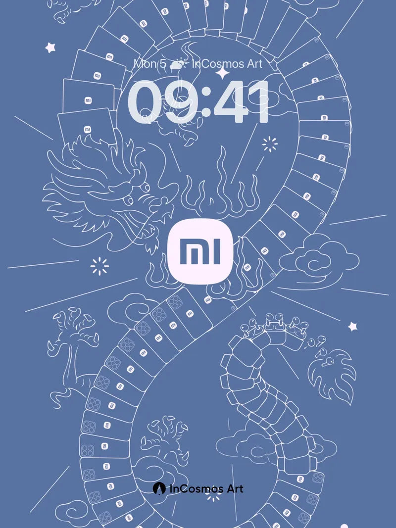 Celestial Dragon Wallpaper with Xiaomi Symbol
