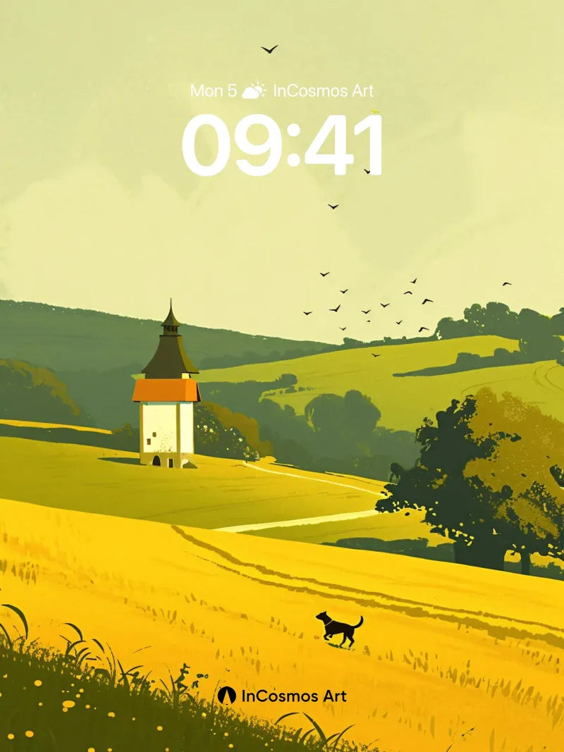 Golden Hush Wallpaper with Whispering Fields