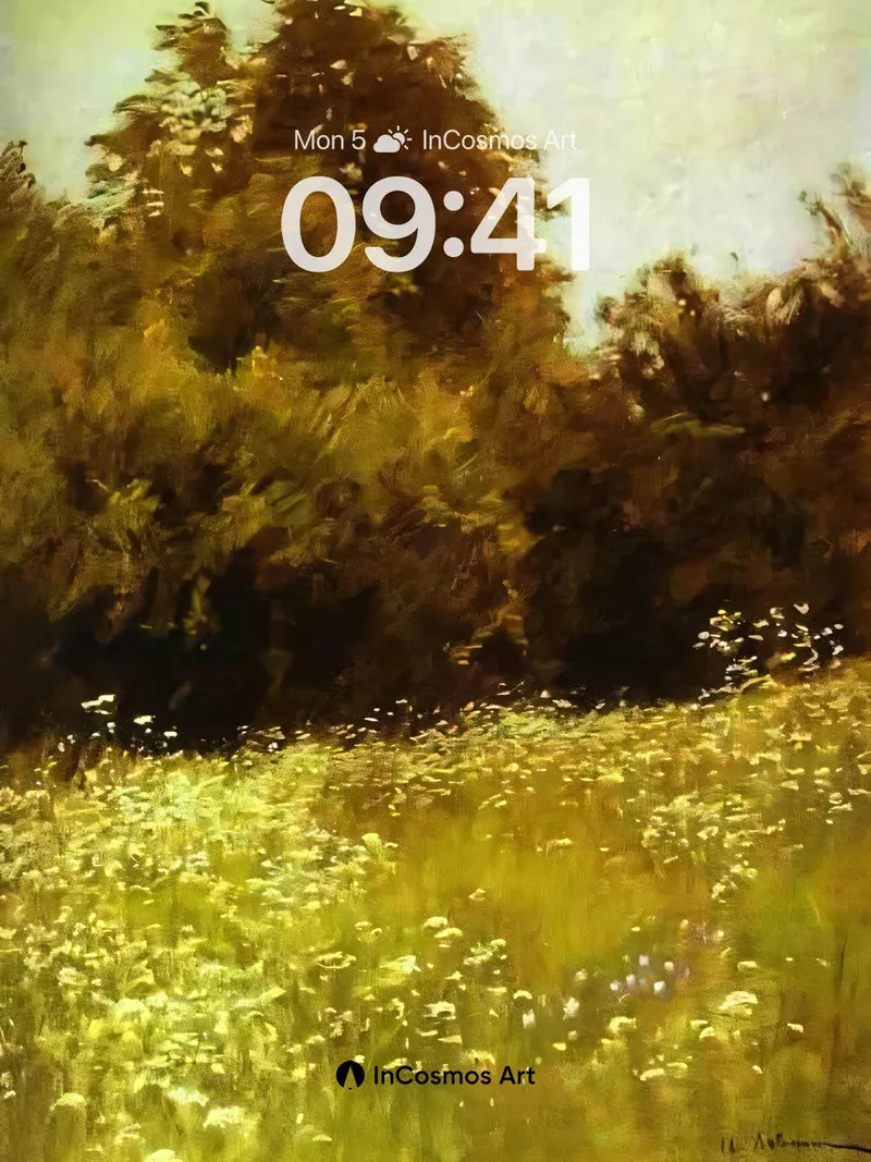 Golden Hush Wallpaper with Sunlit Wildflowers