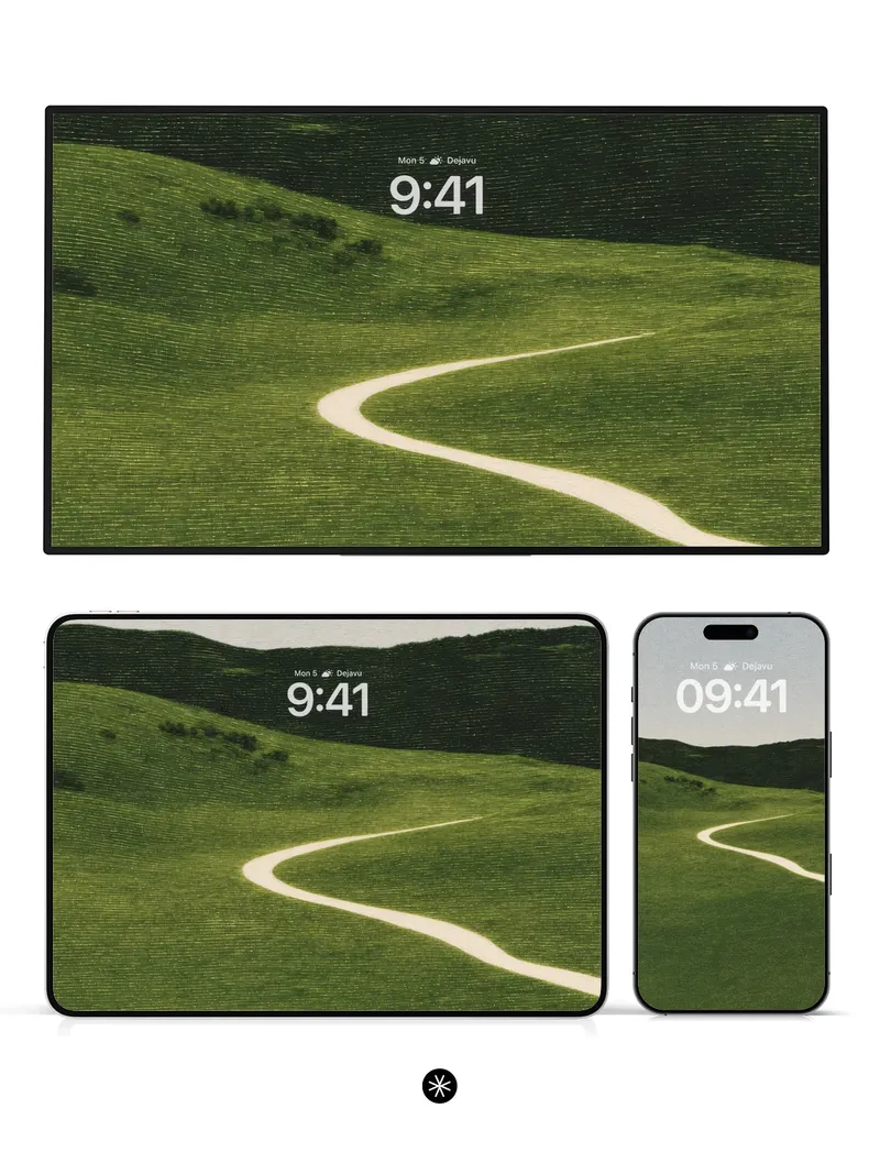 Winding Path Green Hills Wallpaper