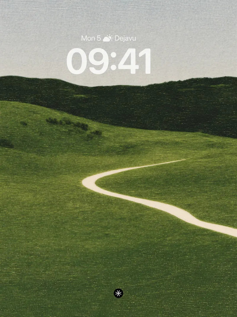 Winding Path Green Hills Wallpaper