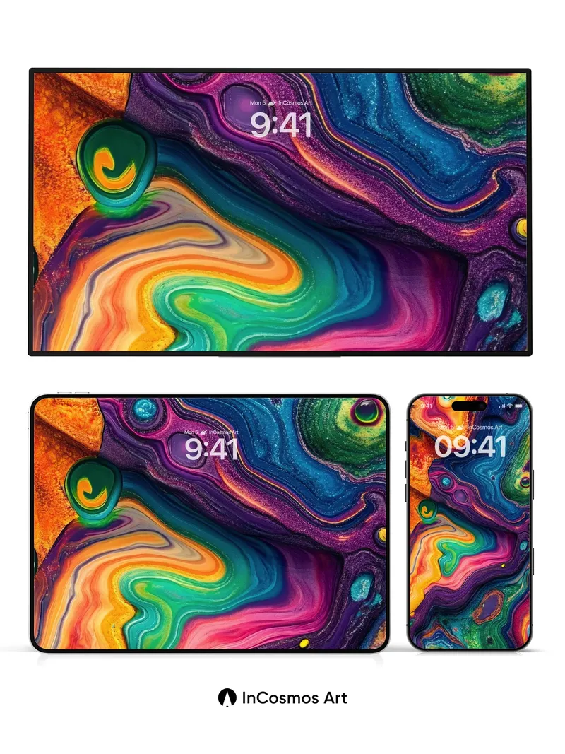 Cosmic Agate Wallpaper with Living Color Veins