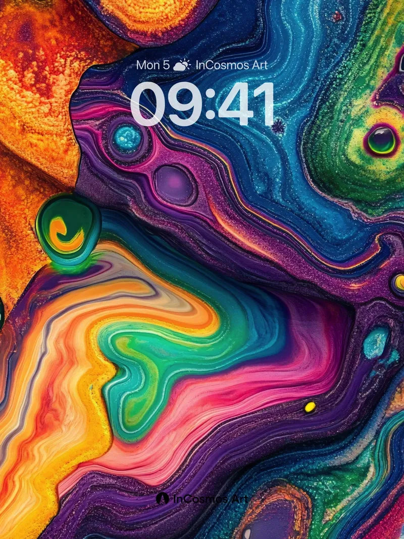 Cosmic Agate Wallpaper with Living Color Veins