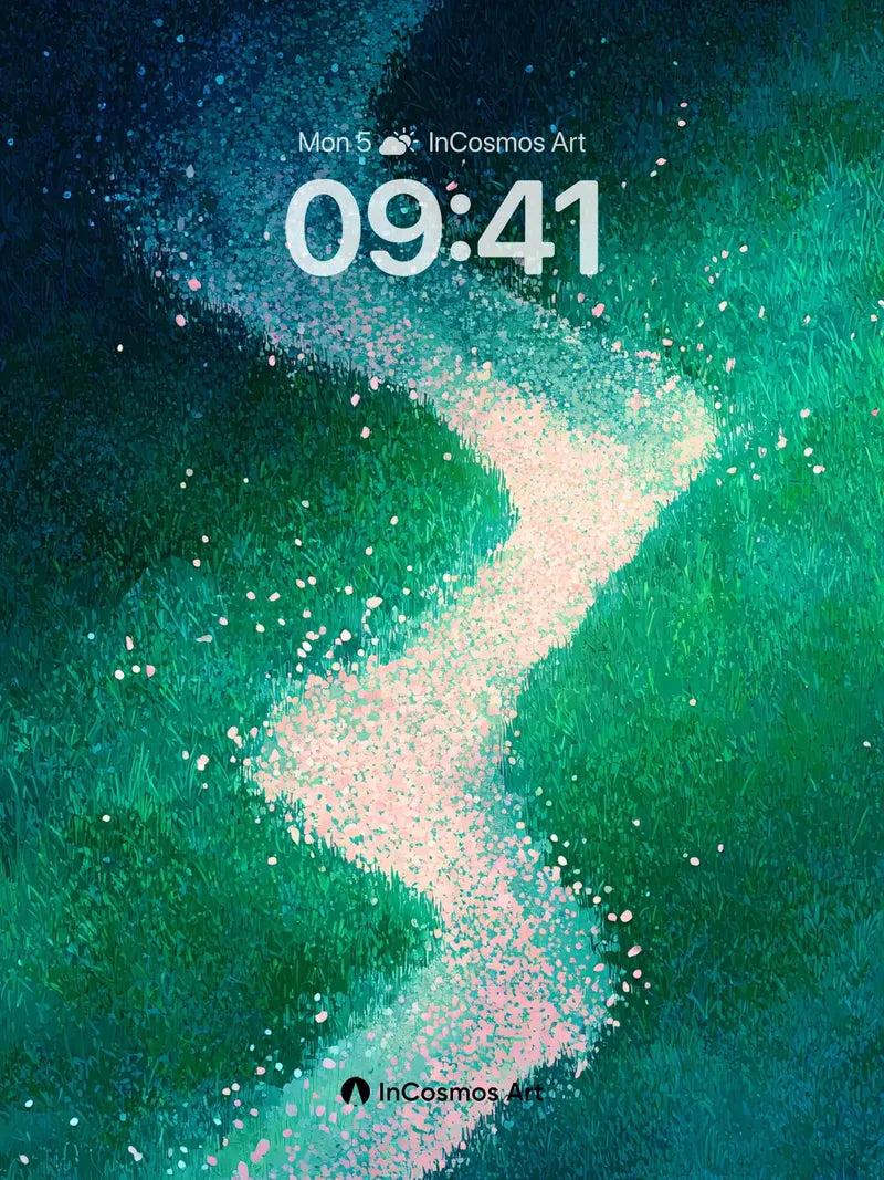 Ethereal Mist Wallpaper with Luminous Path wallpaper for iPhone, iPad & Mac