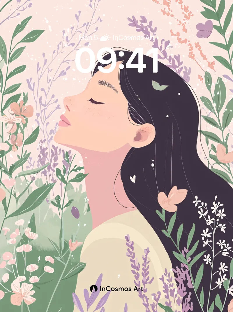 Serene Bloom Wallpaper with Whispering Leaves wallpaper for iPhone, iPad & Mac