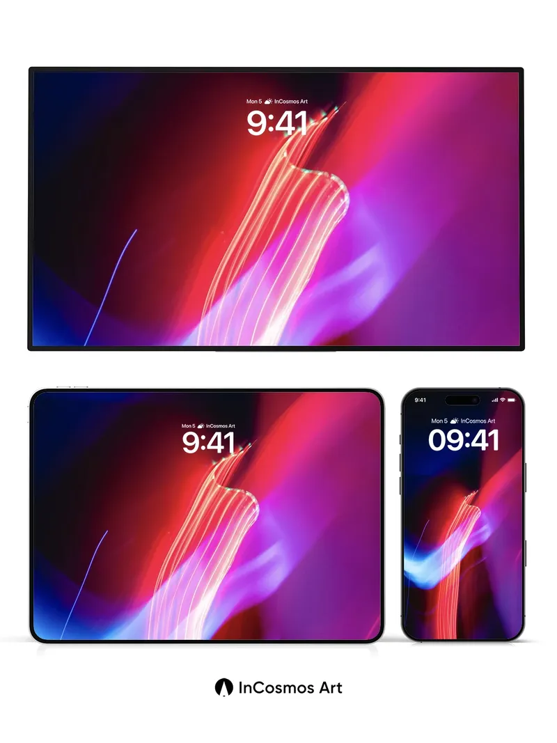 Electric Veil Wallpaper with Pulse Lines