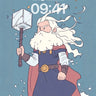 Frost-Whispered Warrior Wallpaper with Mythic Hammer wallpaper for iPhone, iPad & Mac