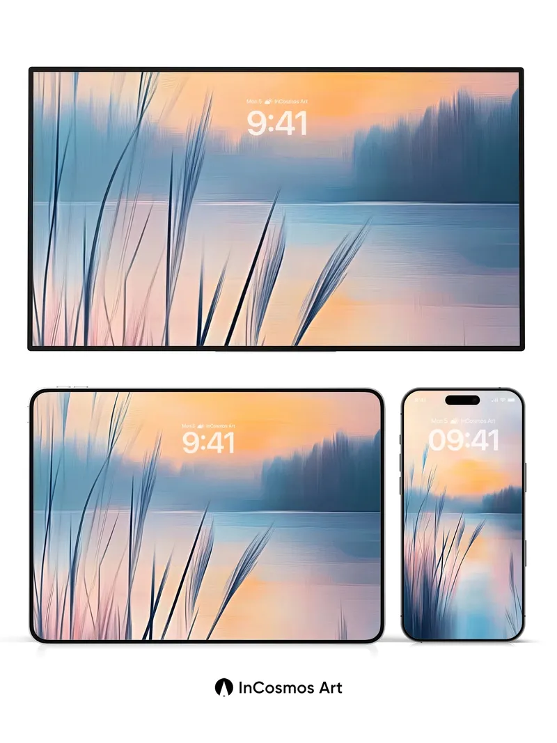 Serenity Reeds Wallpaper with Sunset Hush