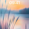 Serenity Reeds Wallpaper with Sunset Hush wallpaper for iPhone, iPad & Mac