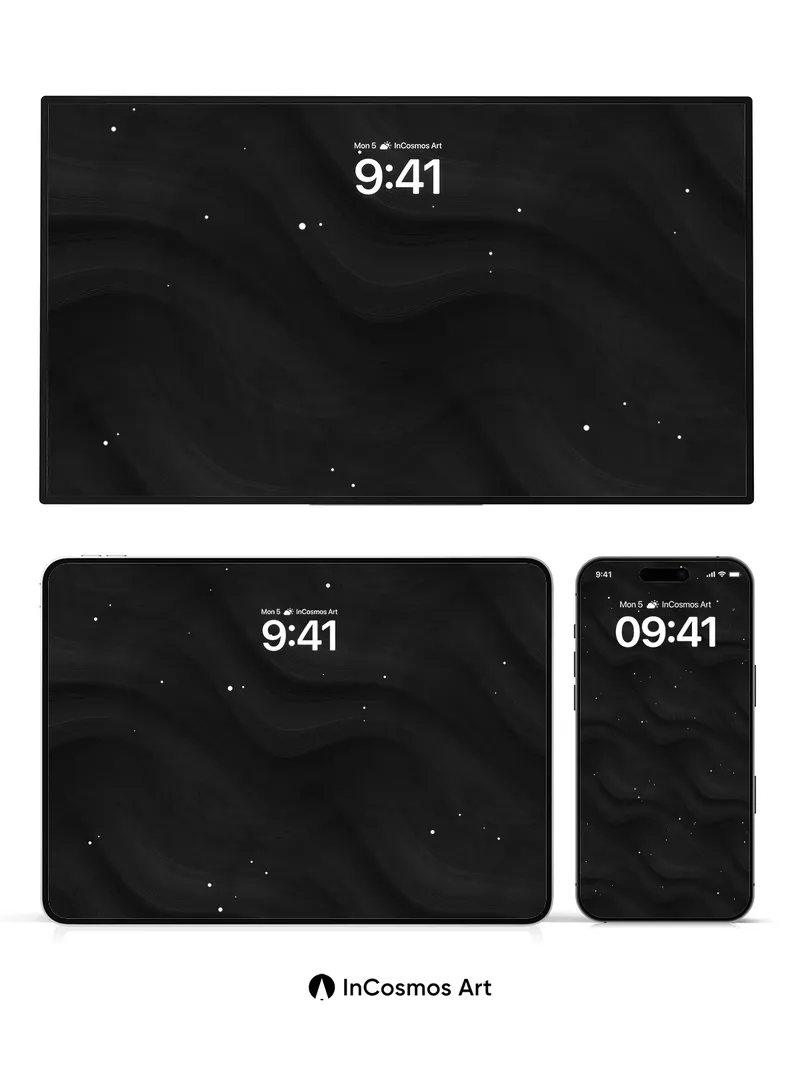 Midnight Wave Wallpaper with Starlit Texture