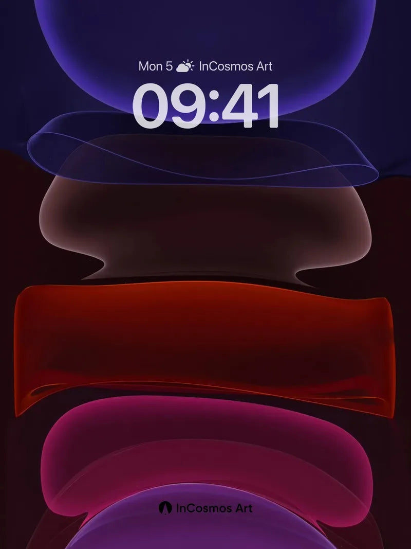 Velvet Eclipse Wallpaper with Floating Forms