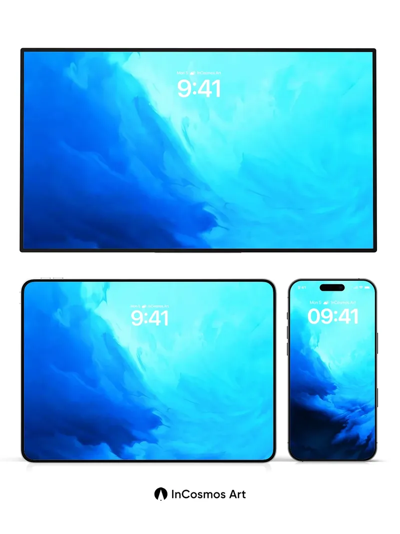 Cobalt Abyss Wallpaper with Whispering Light