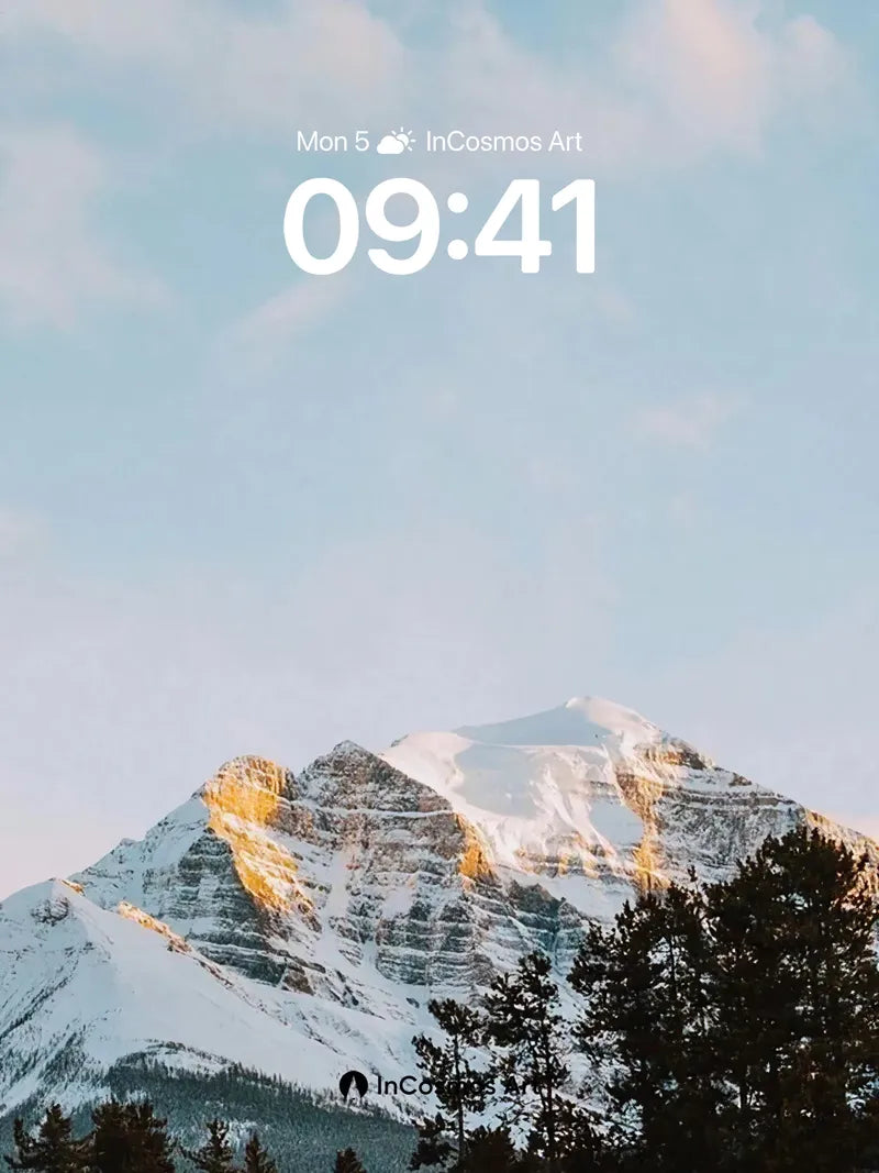 Serenity Peak Wallpaper with Golden Light Edge wallpaper for iPhone, iPad & Mac
