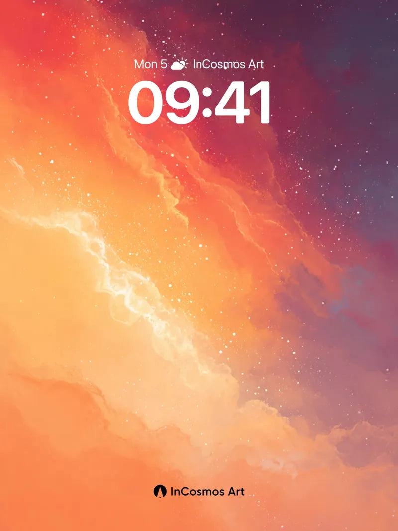 Crimson Nebula Wallpaper with Starlit Veils