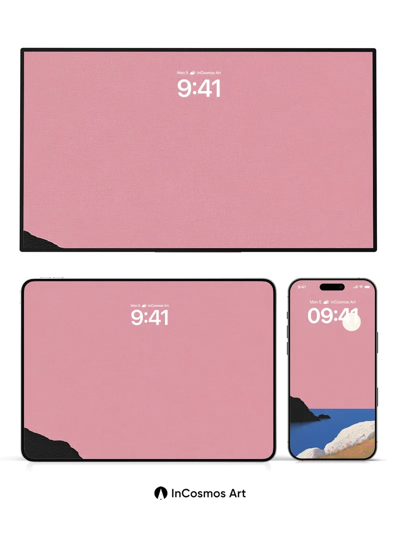 Serenity Bloom Wallpaper with Lunar Stillness